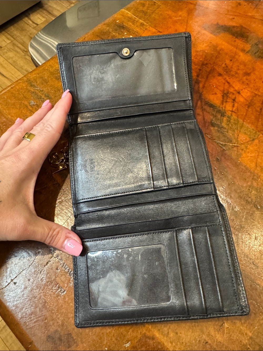 MCM Black Leather Wallet with Gold Hardware - Picture 6 of 13